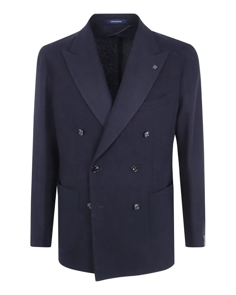 Tagliatore Doppelreihiges Sakko mit steigendem Revers - Blau Blau
