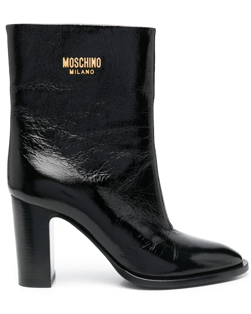 Moschino Stiefel aus Leder Schwarz