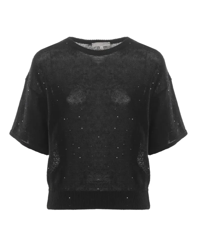 Antonelli Firenze sequin-embellished knit T-shirt - Schwarz Schwarz