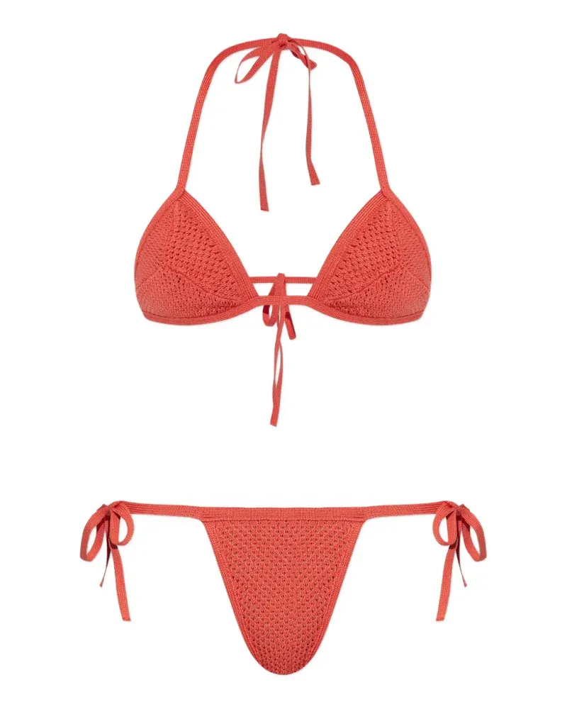 Dsquared2 crochet tie-neck two-piece bikini - Orange Orange