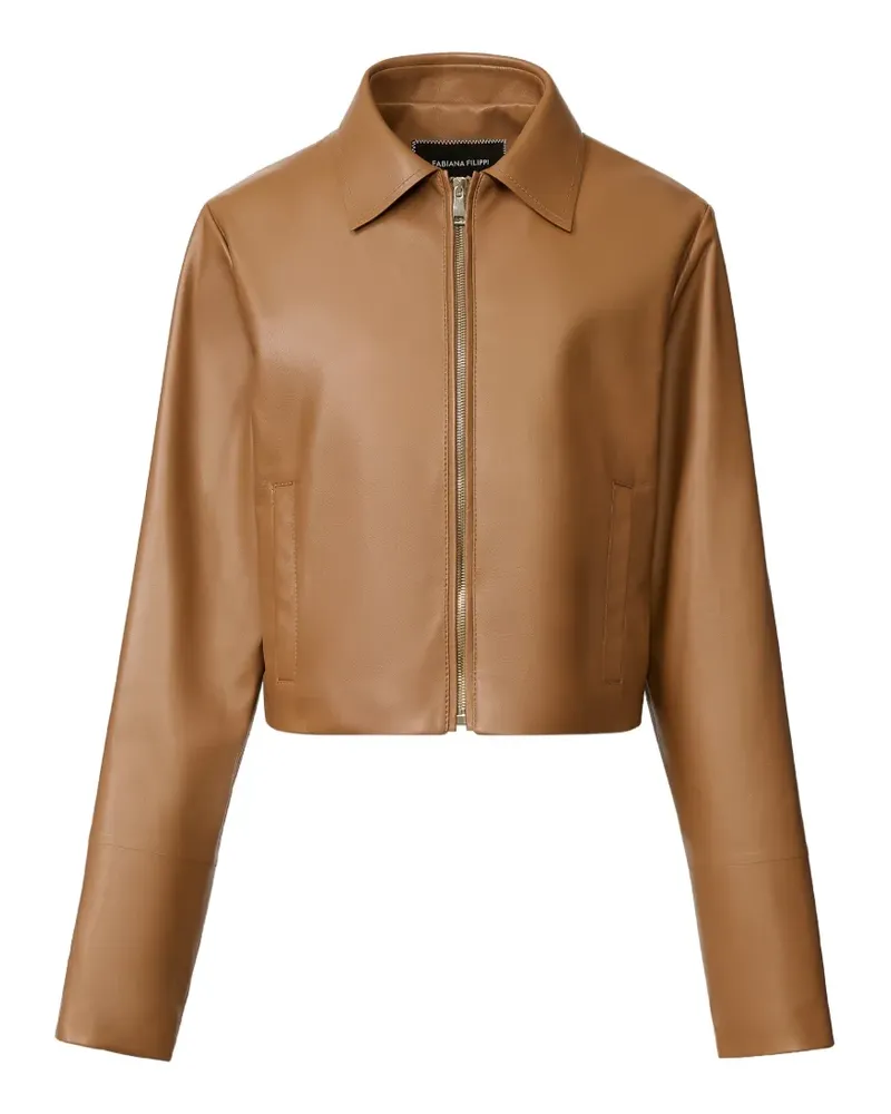 Fabiana Filippi Lissé Jacke aus Nappaleder - Braun Braun