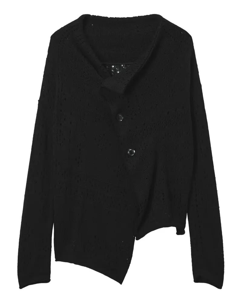Yohji Yamamoto Asymmetrischer Cardigan - Schwarz Schwarz