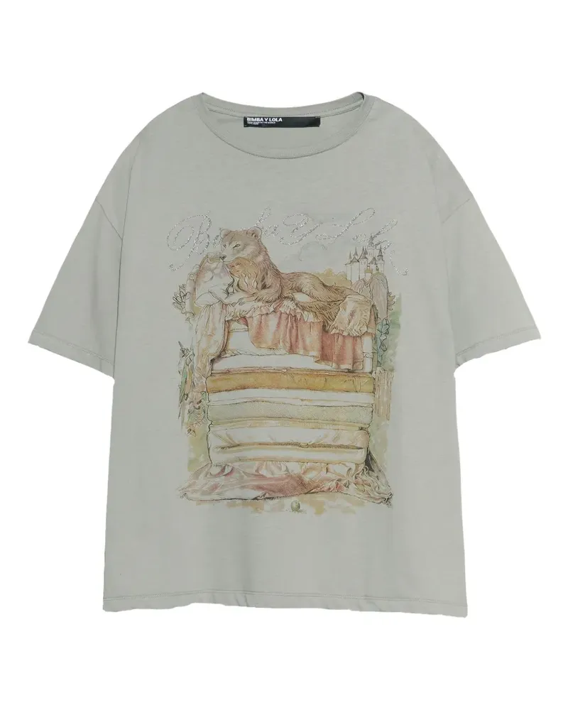 BIMBA Y LOLA Fábula T-Shirt mit Logo - Grau Grau