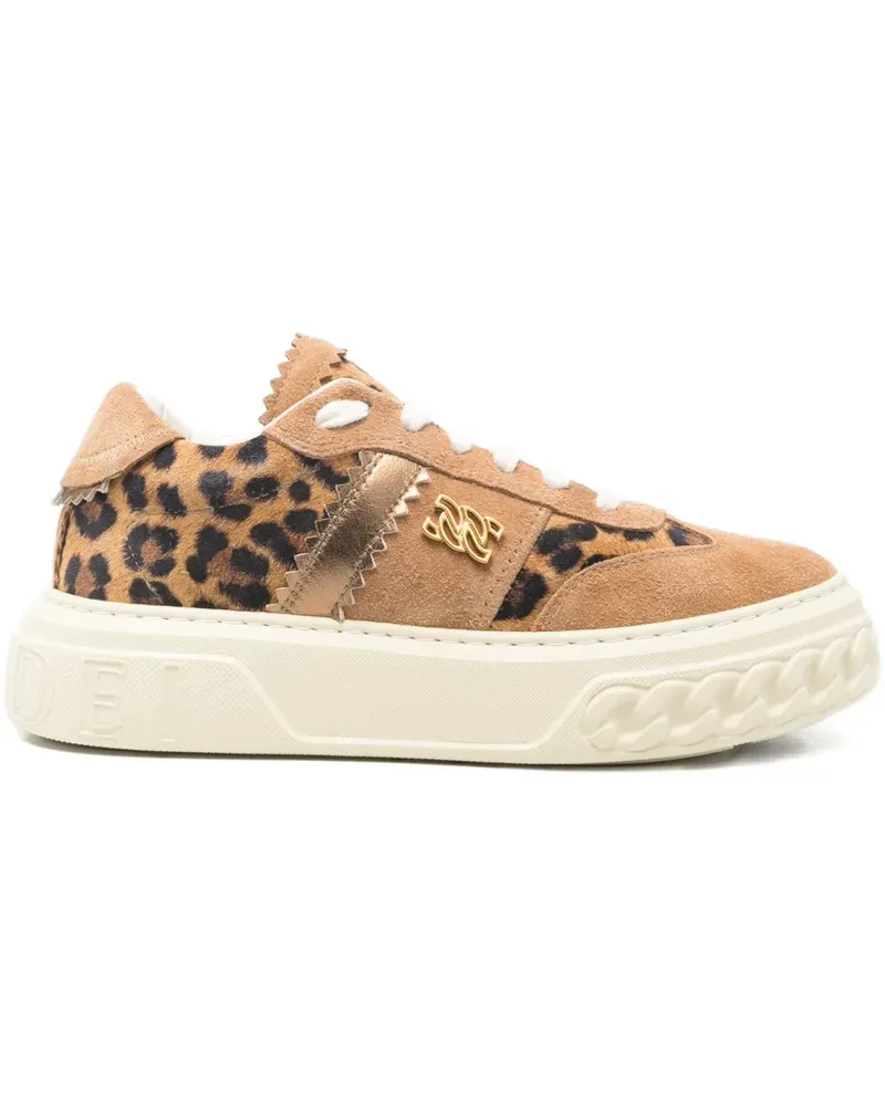 Casadei Sneakers mit Leoparden-Print - Nude Nude
