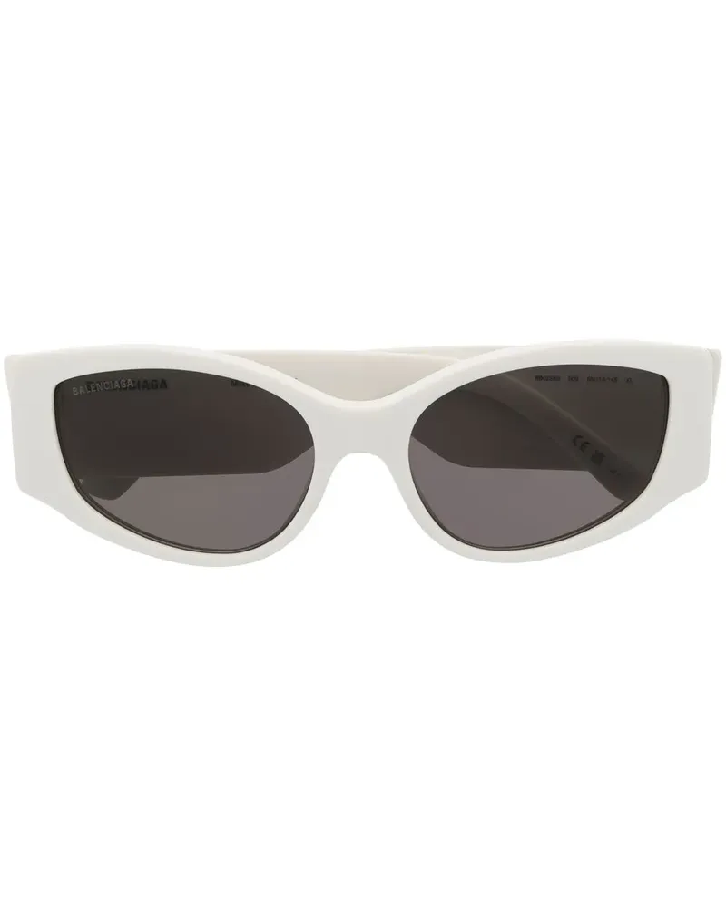 Balenciaga Sonnenbrille mit Logo-Print - Weiß Weiß