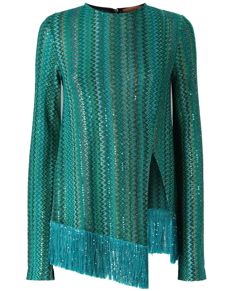 Missoni Bluse mit Zickzackmuster - Grün Grün