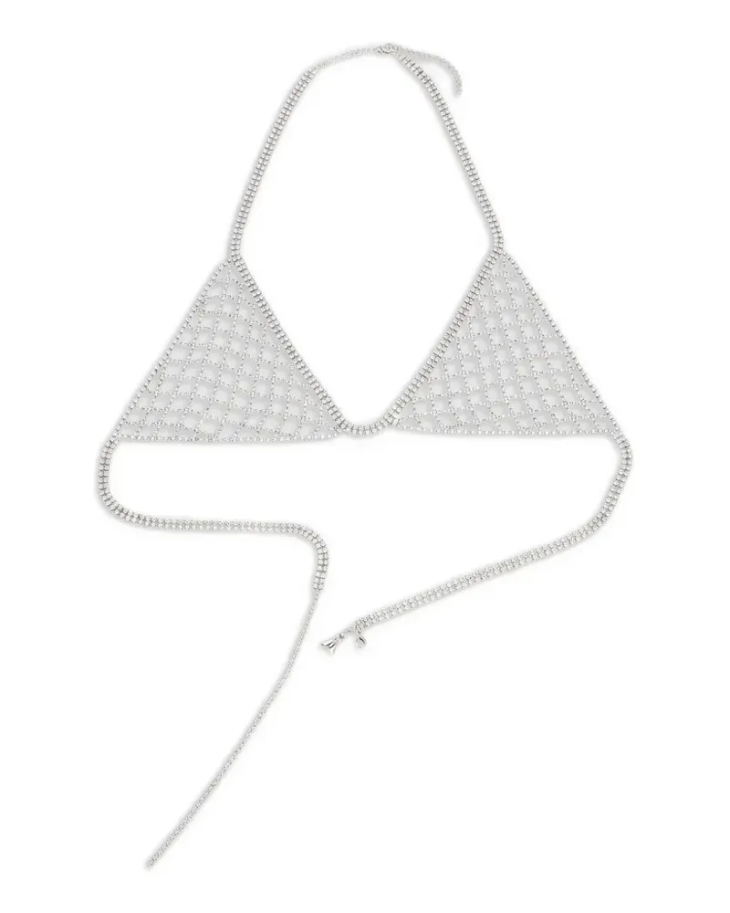 Patrizia Pepe rhinestone-embellished bra - Silber Silber