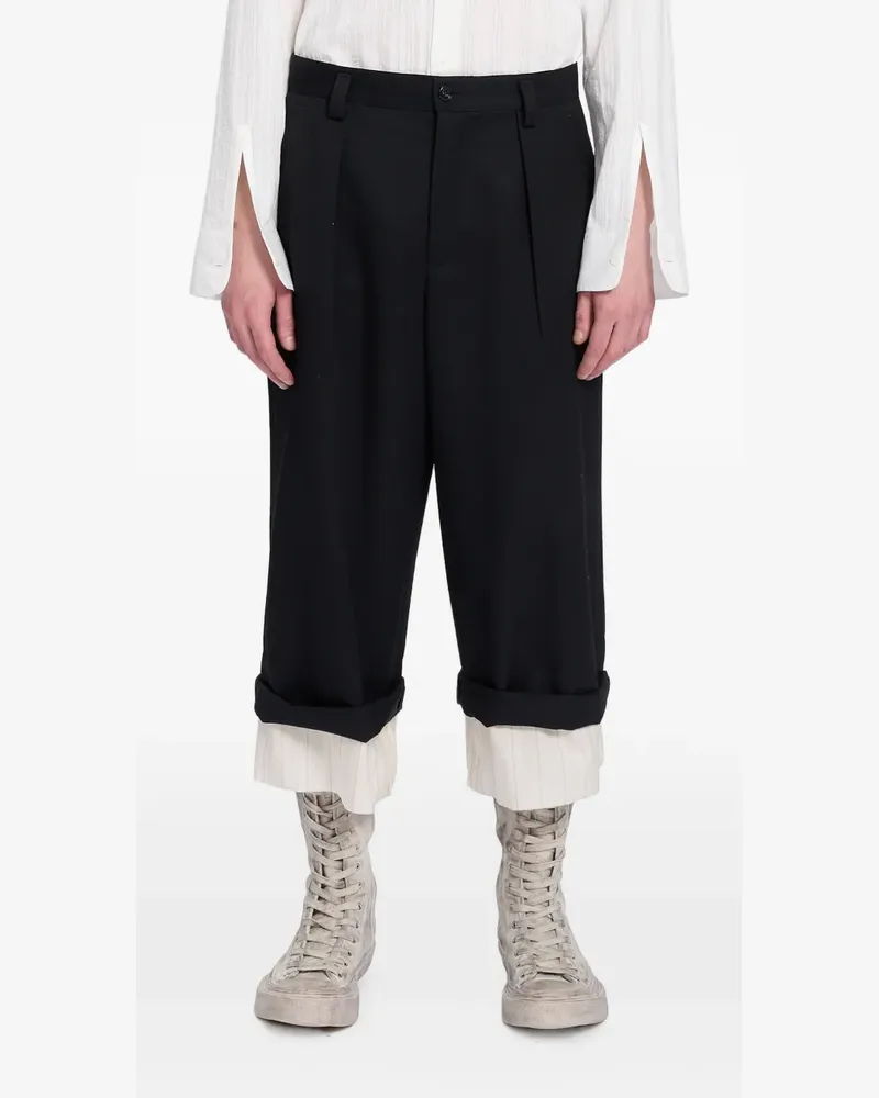 Ann Demeulemeester Harol Cropped-Hose mit Falten - Schwarz Schwarz