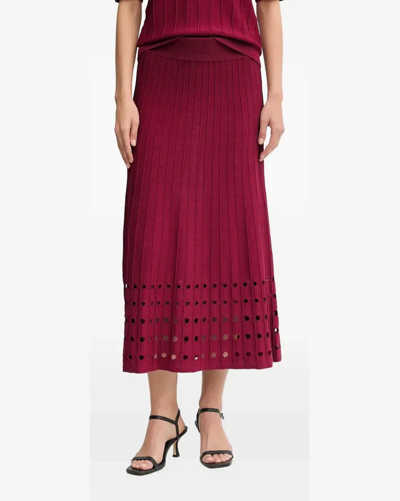 DKNY cut-out pleated midi skirt - Rot Rot
