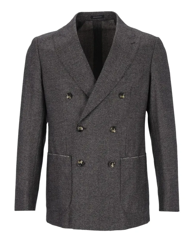 Al Duca D’Aosta 1902 double-breasted herringbone wool suit - Grau Grau