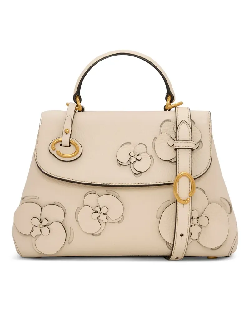 Oscar de la Renta The Laser-Cut Orchid Mini Poppy Tote Bag - Nude Nude