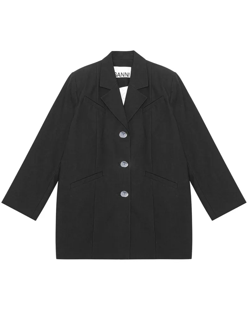 Ganni Suiting Blazer - Schwarz Schwarz