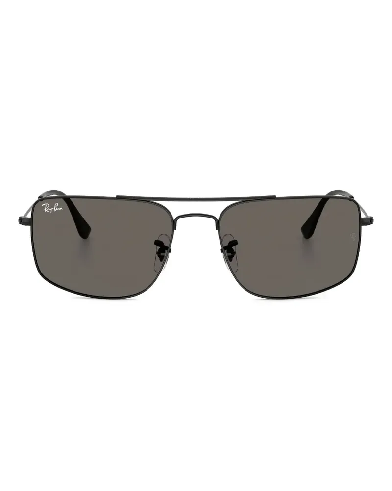 Ray Ban Eckige Sonnenbrille mit Doppelsteg - Schwarz Schwarz