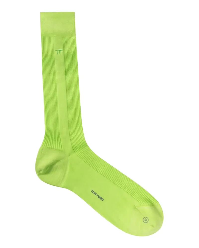 Tom Ford logo-embroidered ribbed socks - Grün Grün