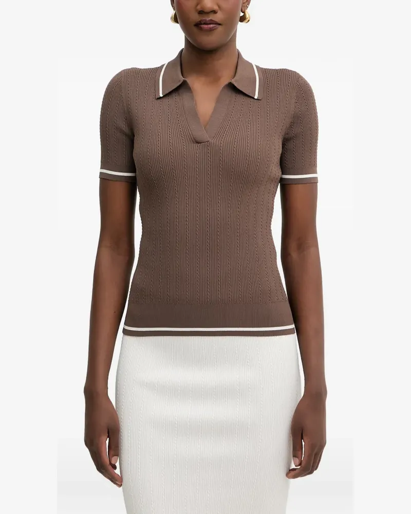 Armani Exchange cable-knit T-shirt - Braun Braun