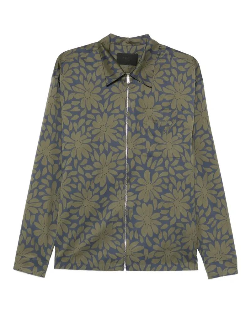 Prada floral zipped shirt - Grün Grün