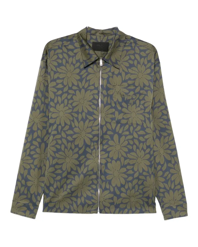 Prada floral zipped shirt - Grün Grün