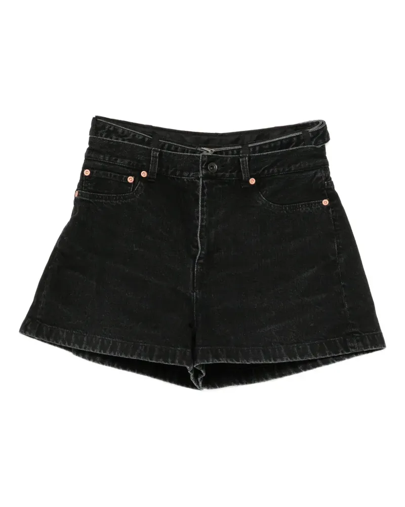 Sacai Hoch sitzende Jeans-Shorts - Schwarz Schwarz