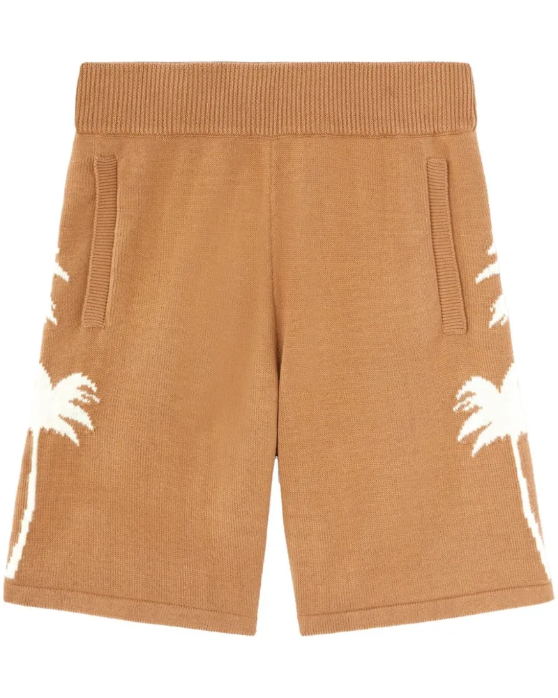Palm Angels Gestrickte Shorts mit Palmen - Nude Nude