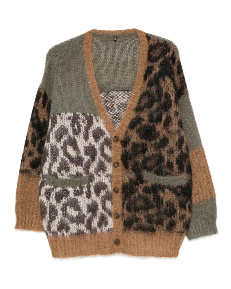 R13 Cardigan mit Leopardenprint - Braun Braun