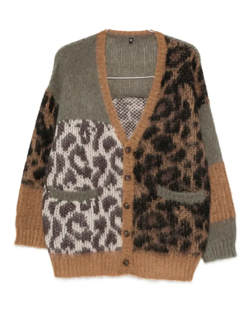 R13 leopard-pattern cardigan - Braun Braun