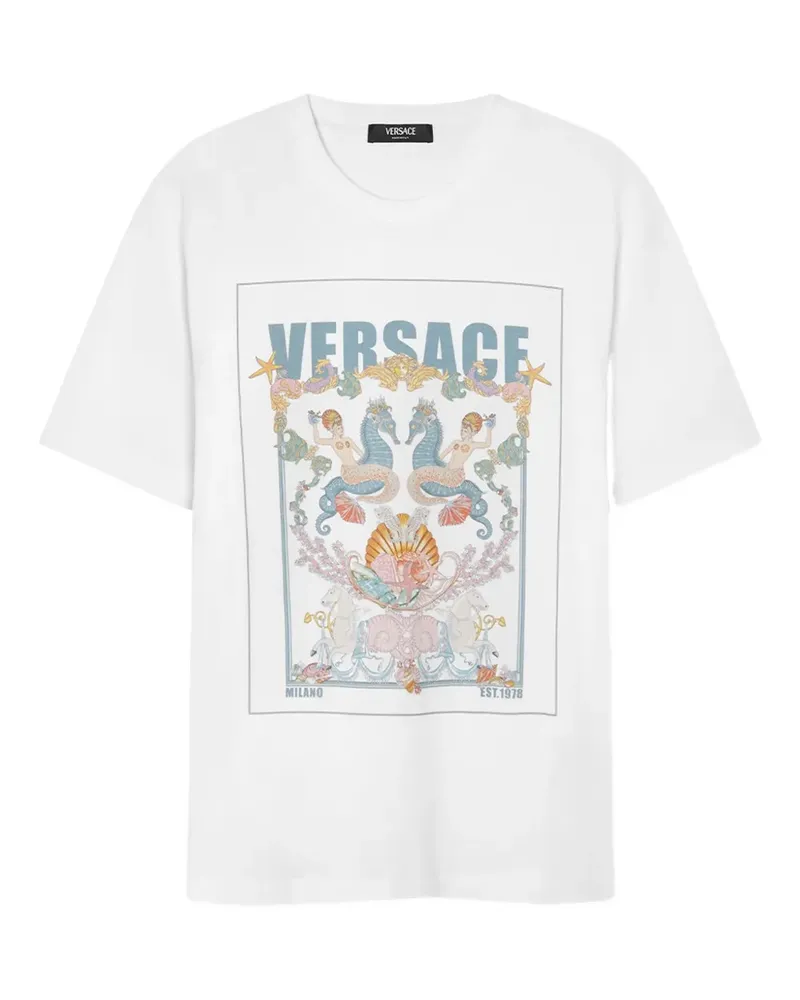 Versace T-Shirt mit grafischem Print - Weiß Weiß