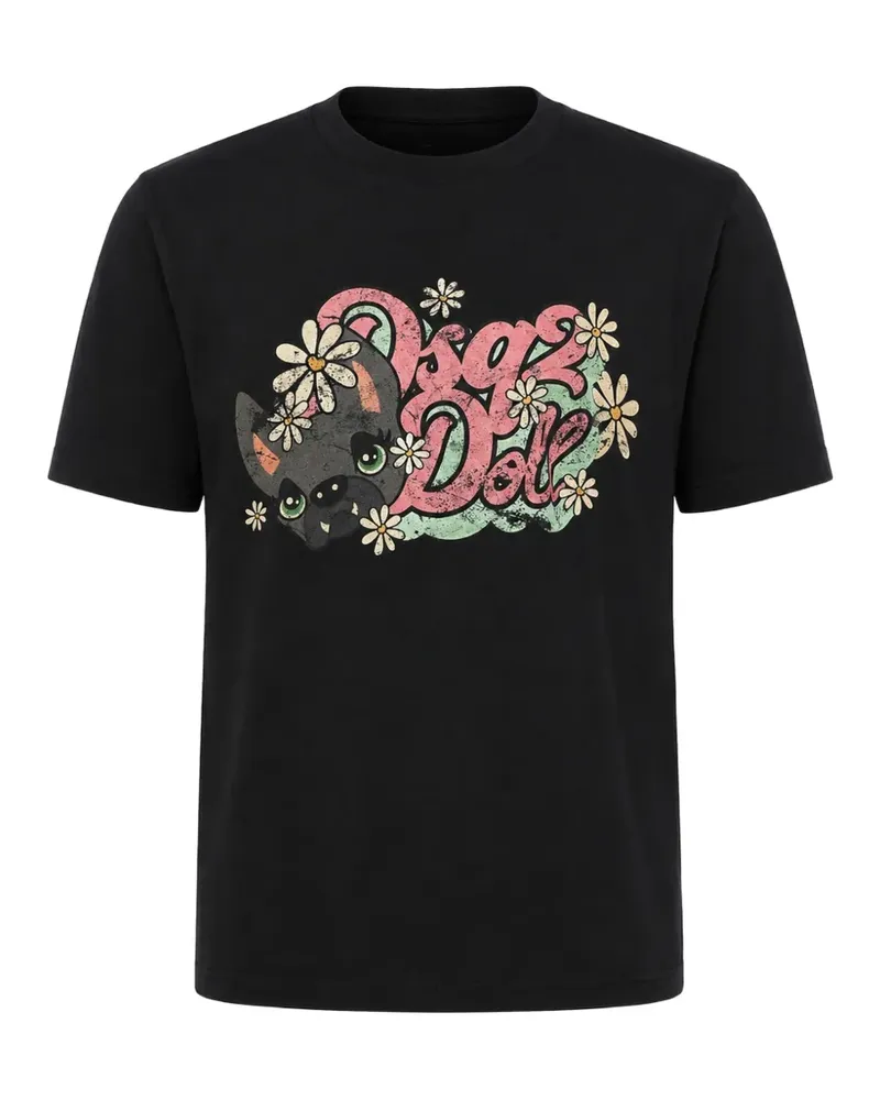 Dsquared2 T-Shirt mit grafischem Print - Schwarz Schwarz