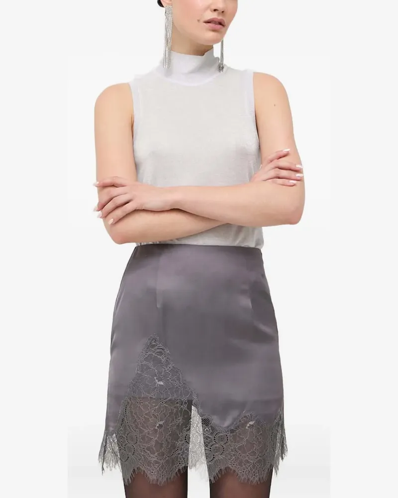 Patrizia Pepe high-neck embellished top - Grau Grau