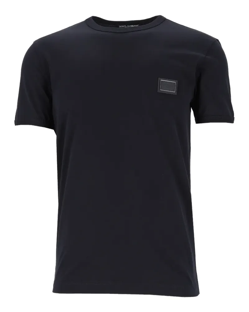 Dolce & Gabbana T-Shirt mit Logo-Schild - Schwarz Schwarz