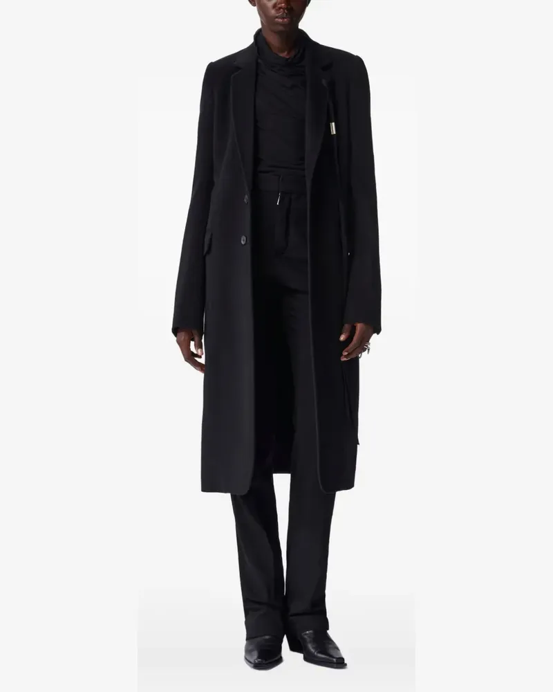 Ann Demeulemeester Einreihiger Mantel - Schwarz Schwarz