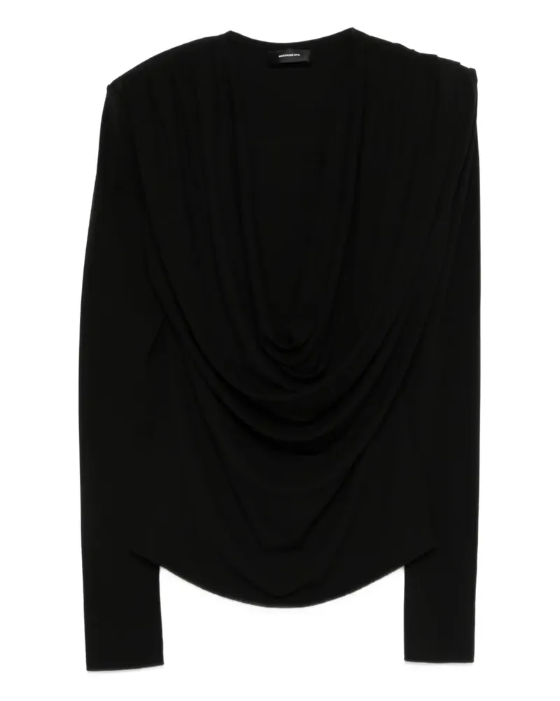 WARDROBE.NYC drape blouse - Schwarz Schwarz