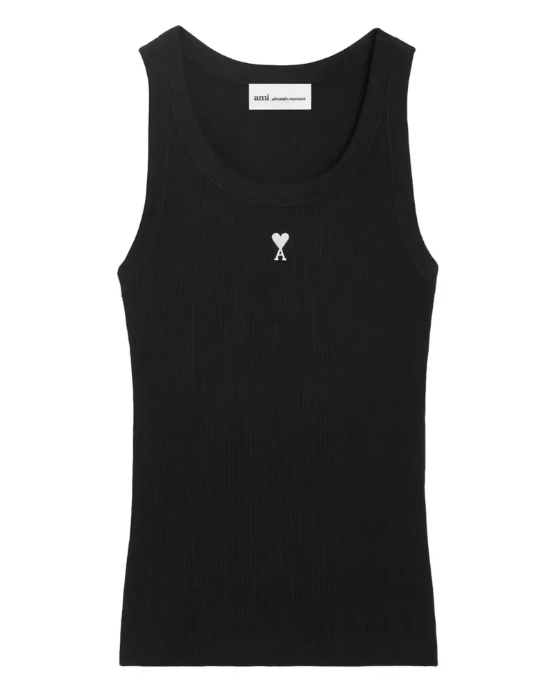 AMI Paris Trägershirt mit Stickerei - Schwarz Schwarz