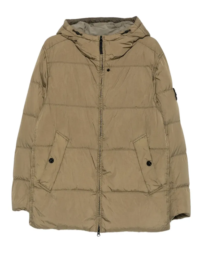 Stone Island Gefütterte Kapuzenjacke - Grün Grün