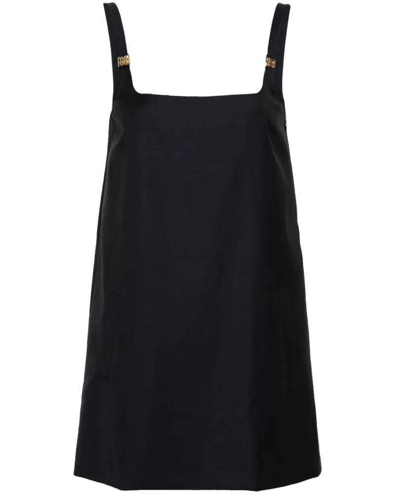 Miu Miu Minikleid mit Logo-Schild - Blau Blau