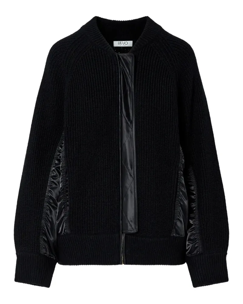 Liu Jo knit bomber with nylon inserts - Schwarz Schwarz
