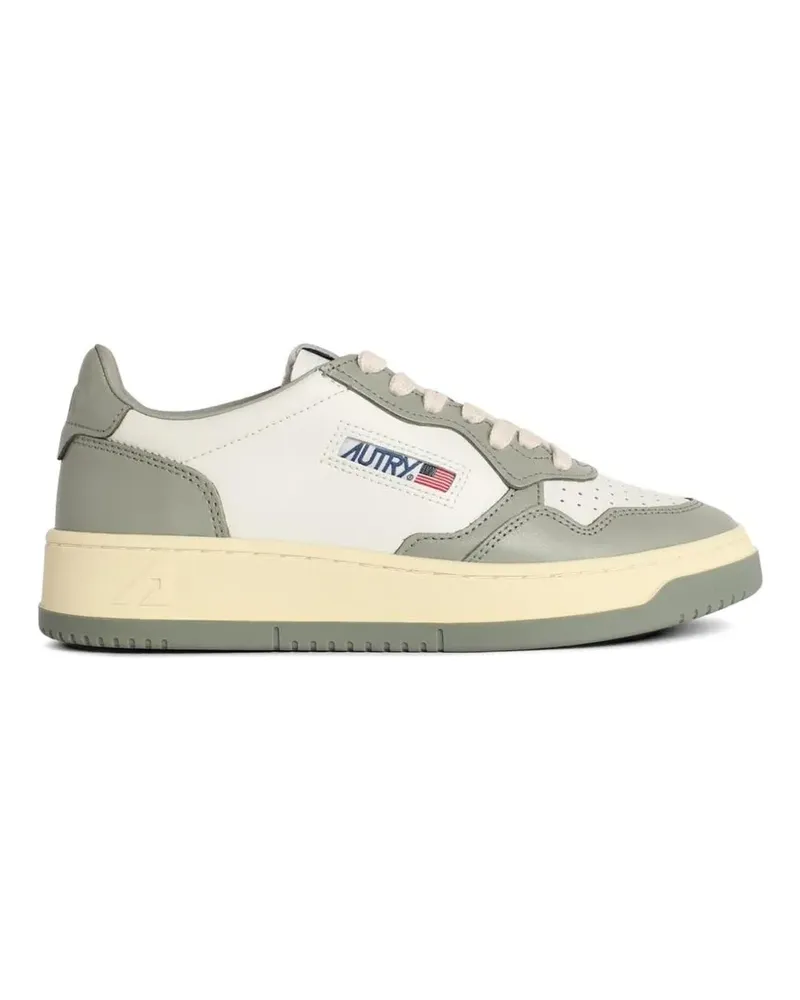 AUTRY embroidered logo medalist leather sneakers - Grau Grau