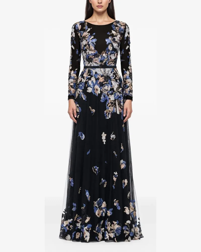 Saiid Kobeisy Besticktes Maxikleid - Schwarz Schwarz