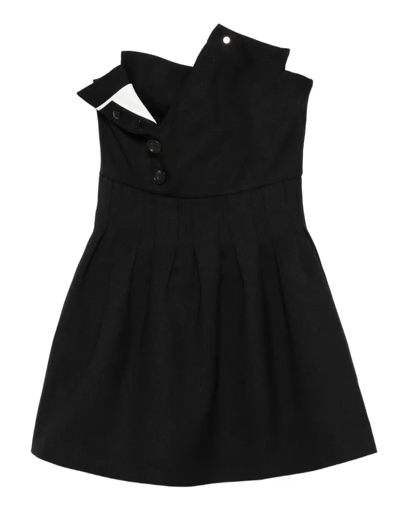 SHUSHU/TONG button-detail mini dress - Schwarz Schwarz