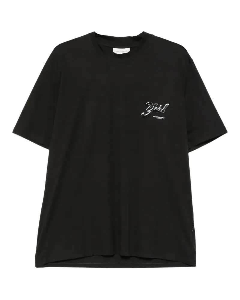 Yes London T-Shirt mit Logo-Patch - Schwarz Schwarz