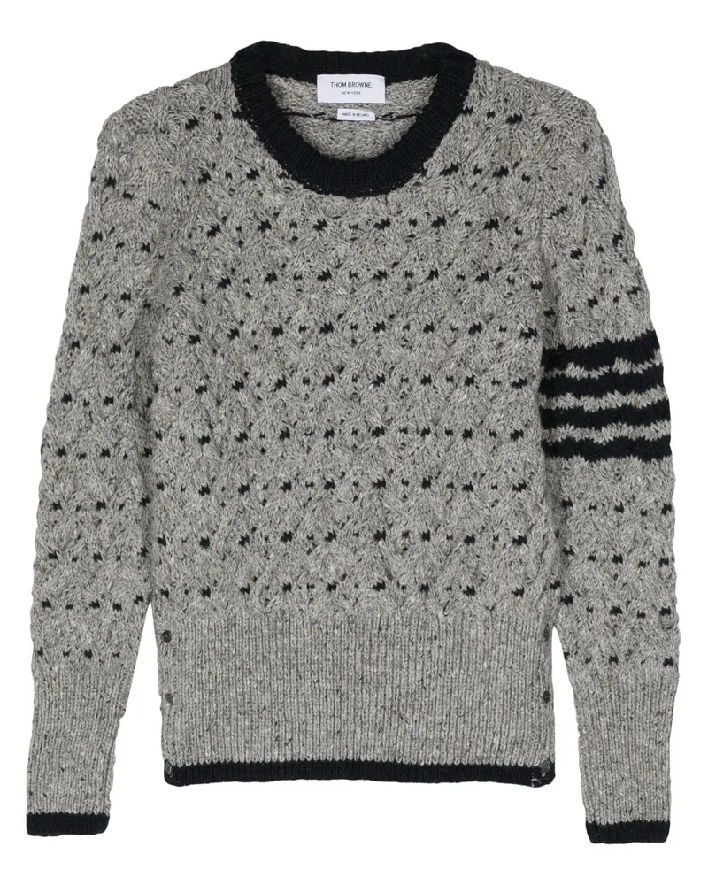 Thom Browne Pullover mit Zopfmuster - Grau Grau