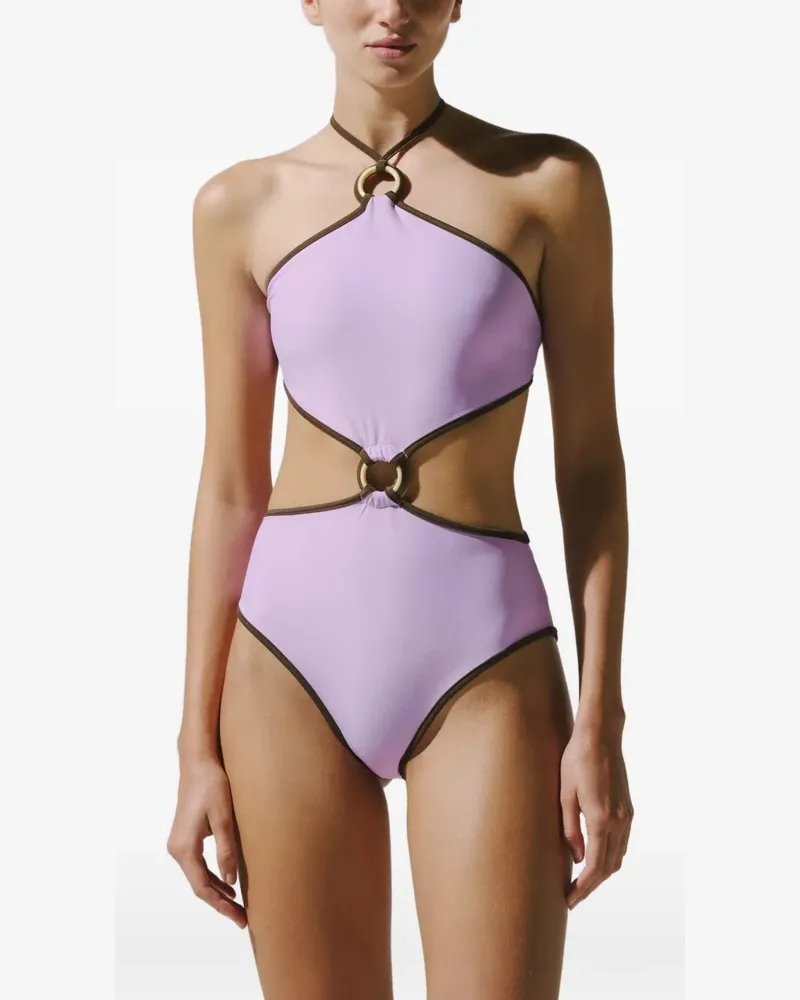 Baobab Collection Kara Badeanzug mit Cut-Out - Violett Violett