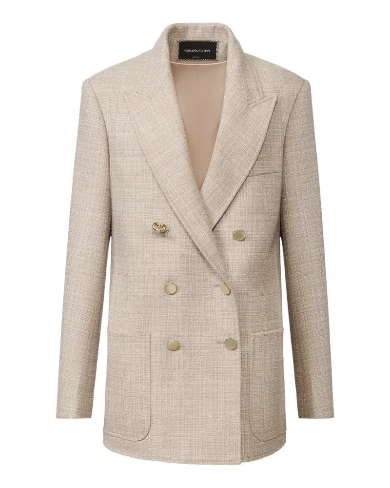 Fabiana Filippi double-breasted peak-lapels blazer - Nude Nude