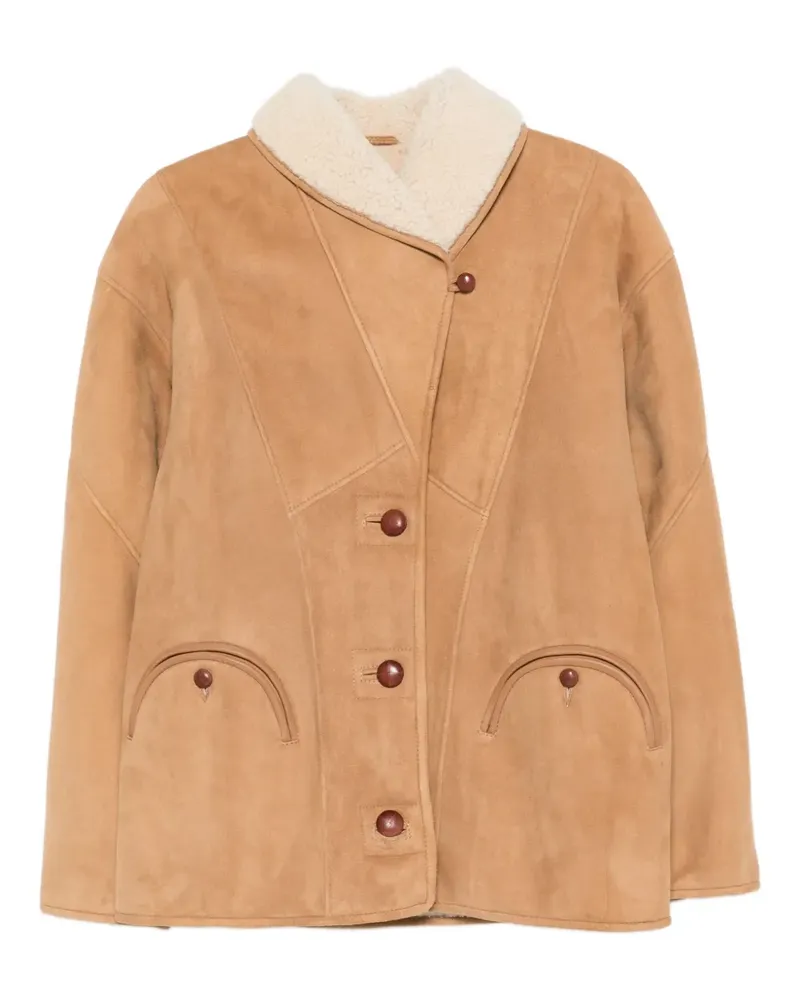 Blazé Milano Wildlederjacke mit Knöpfen - Braun Braun