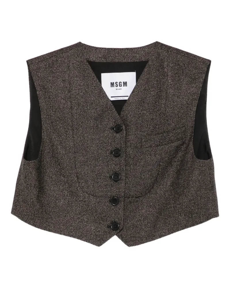 MSGM cropped button-up waistcoat - Braun Braun