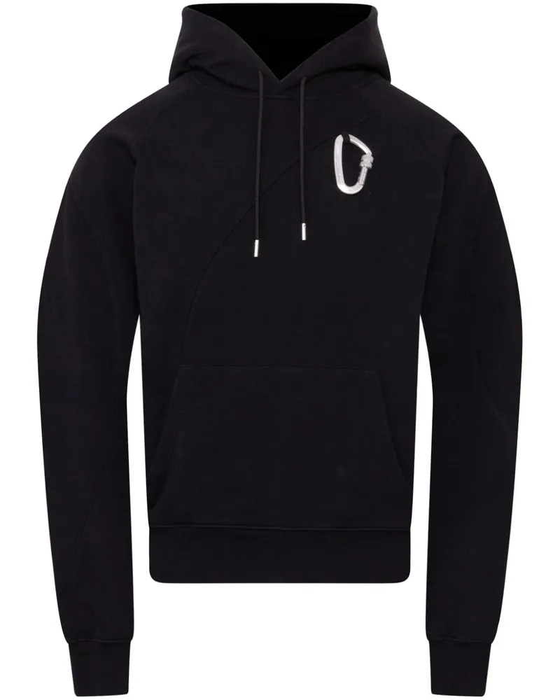 Heliot Emil Hoodie mit Karabiner-Detail - Schwarz Schwarz