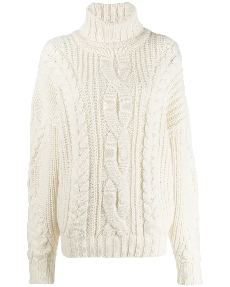Circus Hotel Grob gestrickter Rollkragenpullover - Nude Nude