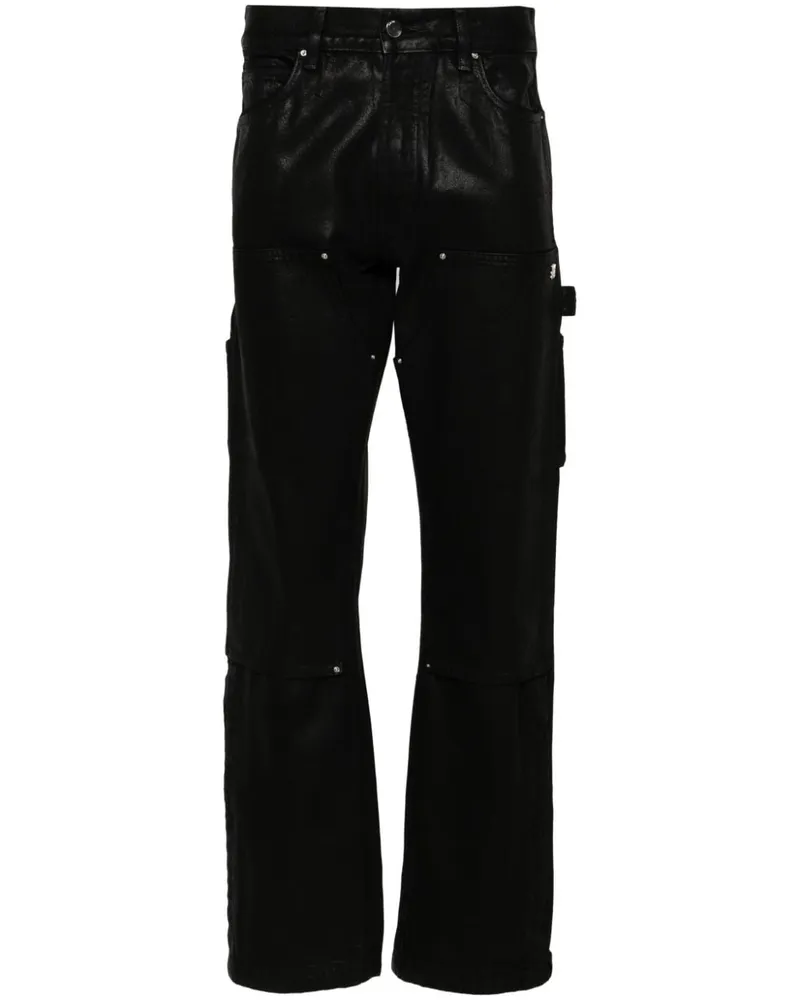 Amiri Halbhohe Straight-Leg-Hose - Schwarz Schwarz