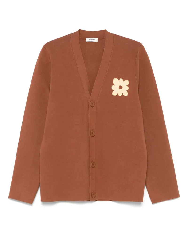 Sandro Cardigan mit Blumen-Patch - Braun Braun