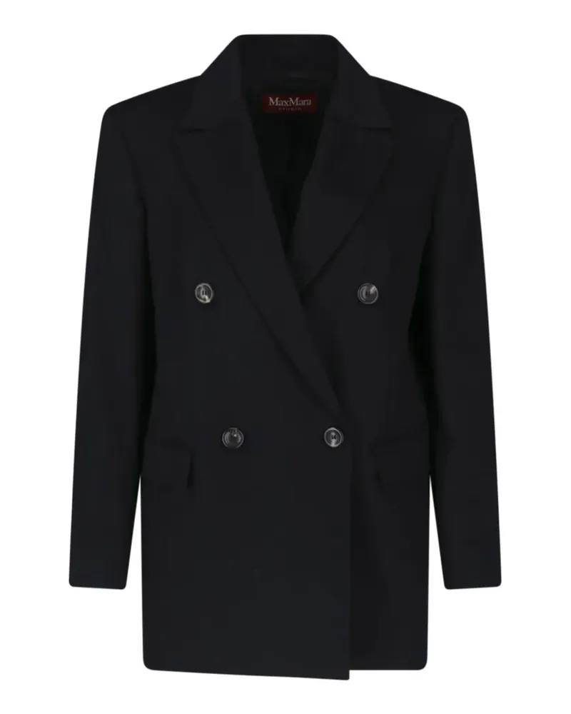 Max Mara Doppelreihige Jacke - Schwarz Schwarz