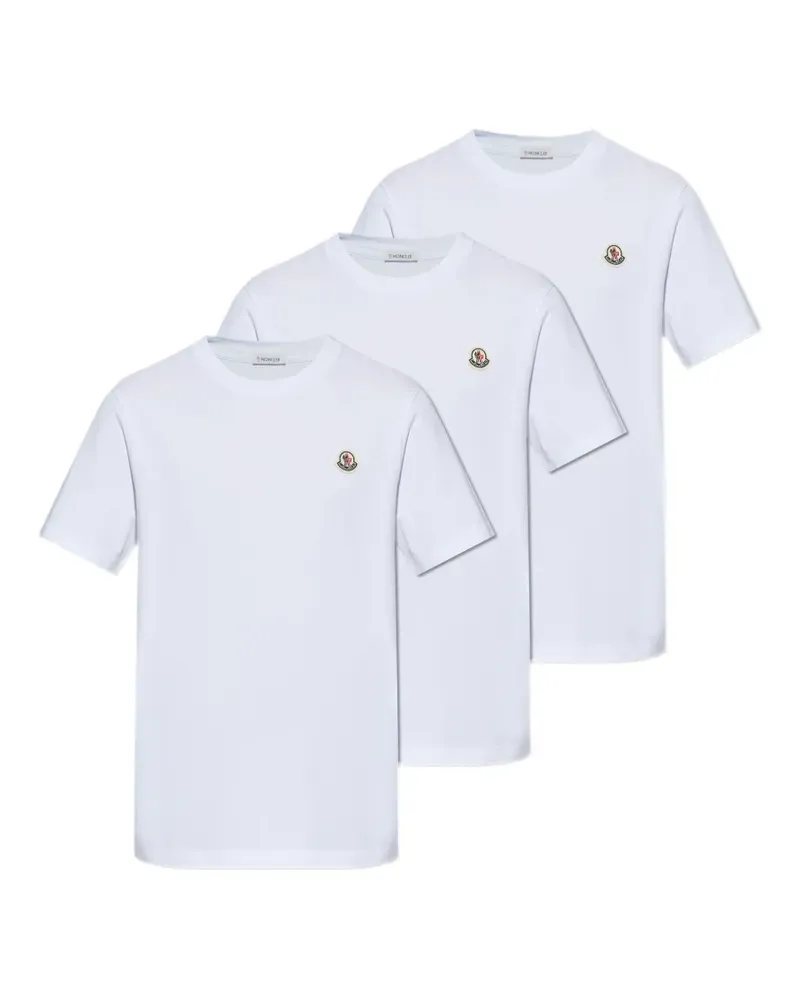 Moncler logo-patch T-shirt (set of three) - Weiß Weiß